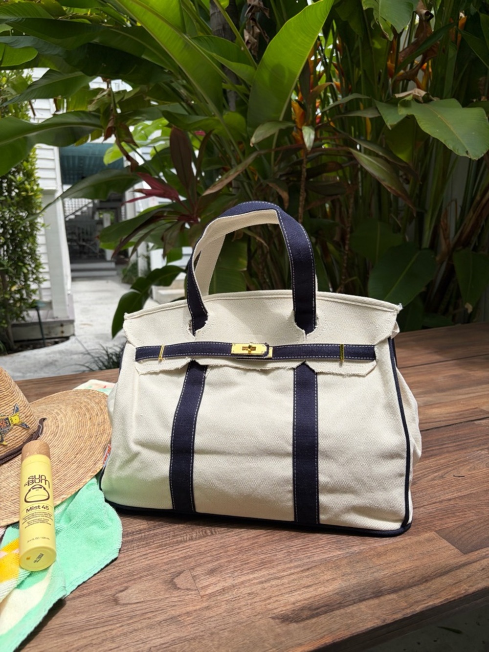 Boatkin Canvas Boat Tote – Navy Trim